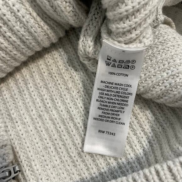 Rachel Zoe Hooded Sweater Ribbed Knit Neutral Pullover Woman’s size S - Picture 9 of 11